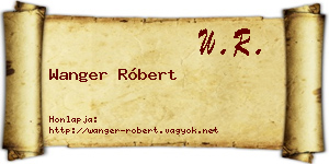 Wanger Róbert névjegykártya