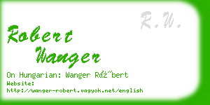 robert wanger business card